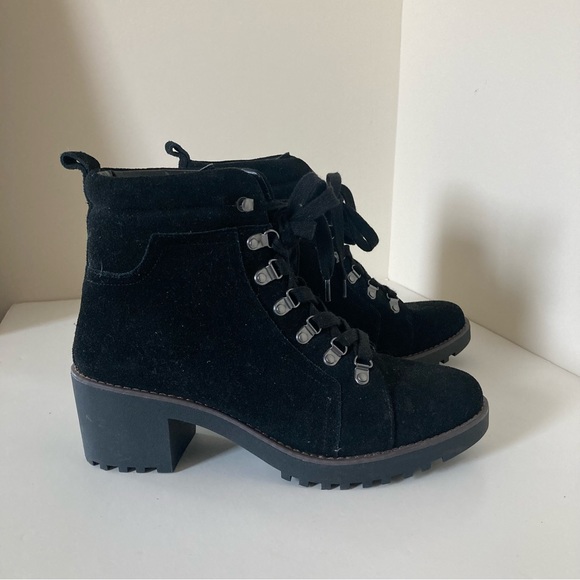 Caslon Jadey Lea Black Leather Lace Up Boots size 9.5 - Picture 4 of 10